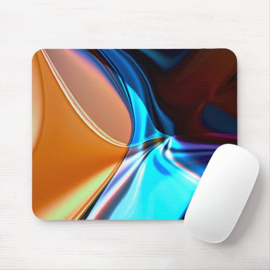 Verdraaide curven in geelblauw en acrylhoudend sin muismat (Met muis)