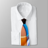 Verdraaide curven in geelblauw en acrylhoudend sin stropdas (Gebonden)