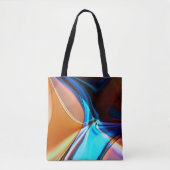 Verdraaide curven in geelblauw en acrylhoudend sin tote bag (Voorkant)