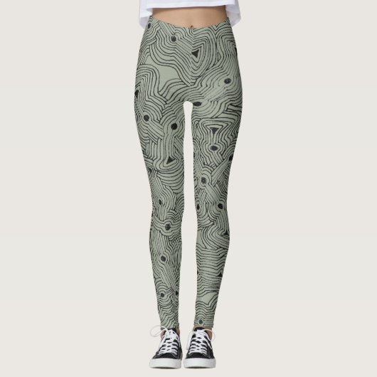 Verdraaide en Verdraaide Kunst van de Topografie i Leggings (Voorkant)