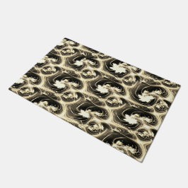 Verdraaide fractale verhouding van lichtbeige stro deurmat