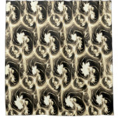 Verdraaide fractale verhouding van lichtbeige stro douchegordijn (Voorkant)