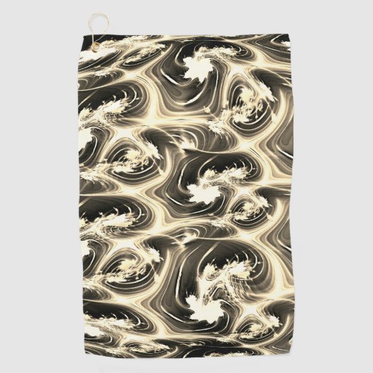 Verdraaide fractale verhouding van lichtbeige stro golfhanddoek (Voorkant)