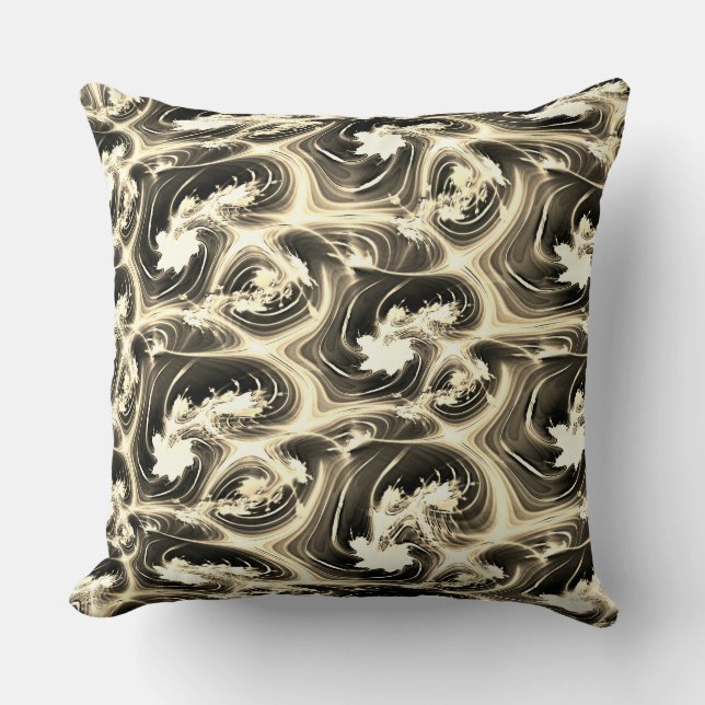Verdraaide fractale verhouding van lichtbeige stro kussen (Voorkant)