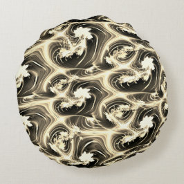 Verdraaide fractale verhouding van lichtbeige stro rond kussen