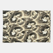 Verdraaide fractale verhouding van lichtbeige stro theedoek (Horizontaal)