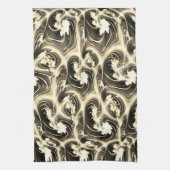 Verdraaide fractale verhouding van lichtbeige stro theedoek (Verticaal)