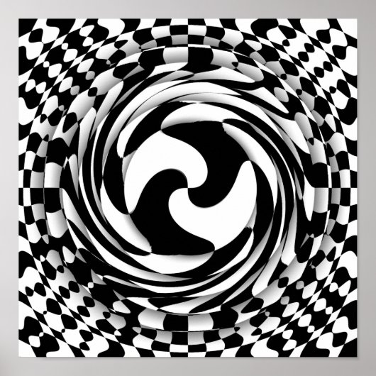 Verdraaide geest zwart-wit op art 12 x 16 inch poster (Voorkant)
