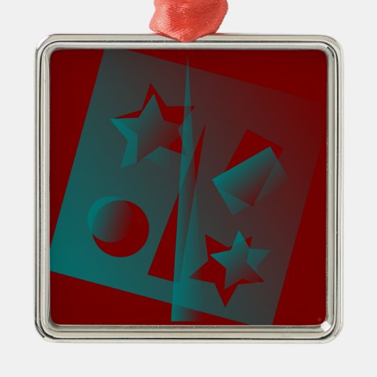 verdraaide geometrie metalen ornament (Voorkant)