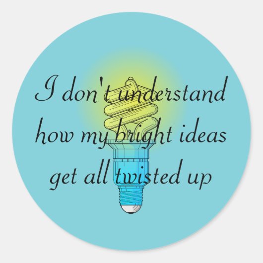 Verdraaide heldere ideeën ronde sticker (Voorkant)