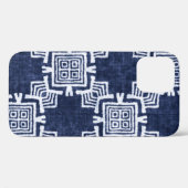 Verdraaide indigo geruite gestructureerde achtergr Case-Mate iPhone case (Achterkant (horizontaal))