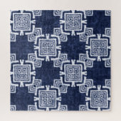 Verdraaide indigo geruite gestructureerde achtergr legpuzzel (Verticaal)