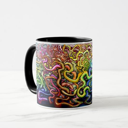 Verdraaide kleuren mok (Voorkant links)