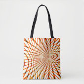 Verdraaide oranje lijnen die een zonken cirkel vor tote bag (Voorkant)