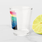 Verdraaide palmen Jamaicaanse zonsondergang Shot Glas (Rechts)