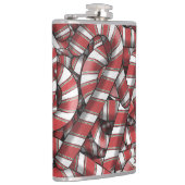 Verdraaide rode gestreepte Abstracte snoepstokken Heupfles (Rechts)