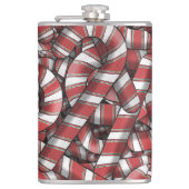 Verdraaide rode gestreepte Abstracte snoepstokken Heupfles (Voorkant)