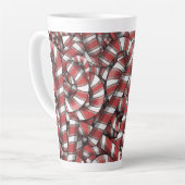 Verdraaide rode gestreepte Abstracte snoepstokken Latte Mok (Linkerhoek)