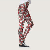 Verdraaide rode gestreepte Abstracte snoepstokken Leggings (Rechts)