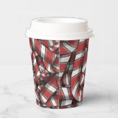 Verdraaide rode gestreepte Abstracte snoepstokken Papieren Bekers (Rechts)