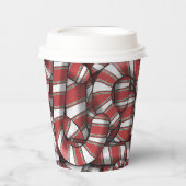 Verdraaide rode gestreepte Abstracte snoepstokken Papieren Bekers (Voorkant)