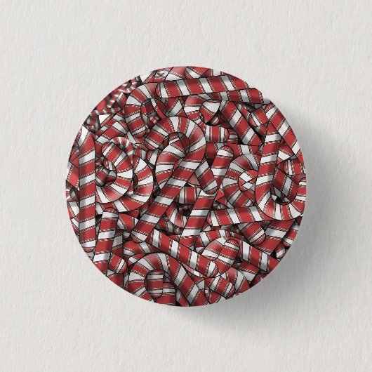 Verdraaide rode gestreepte Abstracte snoepstokken Ronde Button 3,2 Cm (Voorkant)