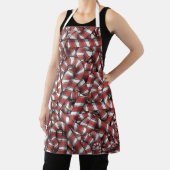 Verdraaide rode gestreepte Abstracte snoepstokken Schort (Insitu)