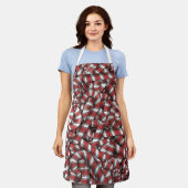 Verdraaide rode gestreepte Abstracte snoepstokken Schort (Gedragen)