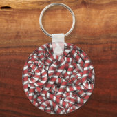 Verdraaide rode gestreepte Abstracte snoepstokken Sleutelhanger (Voorkant)