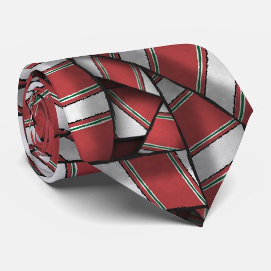 Verdraaide rode gestreepte Abstracte snoepstokken Stropdas (Opgerold)