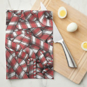 Verdraaide rode gestreepte Abstracte snoepstokken Theedoek (Quarter Fold)