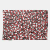 Verdraaide rode gestreepte Abstracte snoepstokken Theedoek (Horizontaal)