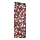 Verdraaide rode gestreepte Abstracte snoepstokken Thermosbeker (Geroteerd rechts)