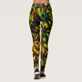 Verdraaide stropdassen verbrande groene brede band leggings (Achterkant)