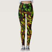 Verdraaide stropdassen verbrande groene brede band leggings (Voorkant)