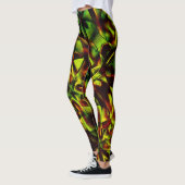Verdraaide stropdassen verbrande groene brede band leggings (Links)