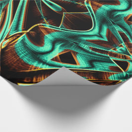 Verdraaide tapes aquamarine- en koffiegroeven cadeaupapier