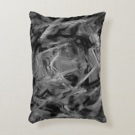Verdraaide vierkantjes, grijze en zwarte 'borstels accent kussen