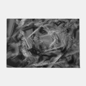 Verdraaide vierkantjes, grijze en zwarte 'borstels deurmat (Voorkant)