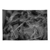 Verdraaide vierkantjes, grijze en zwarte 'borstels kussensloop (Achterkant-Rechts)