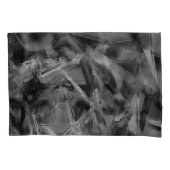 Verdraaide vierkantjes, grijze en zwarte 'borstels kussensloop (Voorkant-Links)