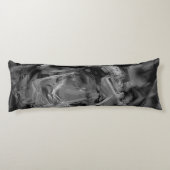 Verdraaide vierkantjes, grijze en zwarte 'borstels lichaamskussen (Achterkant)