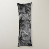 Verdraaide vierkantjes, grijze en zwarte 'borstels lichaamskussen (Achterkant (Verticaal))