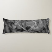 Verdraaide vierkantjes, grijze en zwarte 'borstels lichaamskussen (Voorkant)