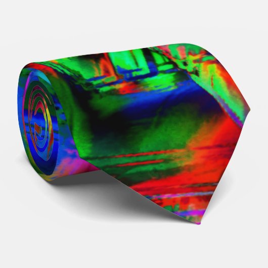 Verdraaide vierkantjes met groene kleurige "pensee stropdas (Opgerold)
