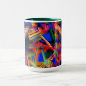 Verdraaide vierkantjes met kleurige 'penseelstreke mok (Midden)