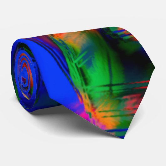 Verdraaide vierkantjes met kleurige 'penseelstreke stropdas (Opgerold)