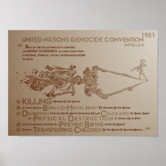 Verdrag betreffende de genocide van de Verenigde N Poster
