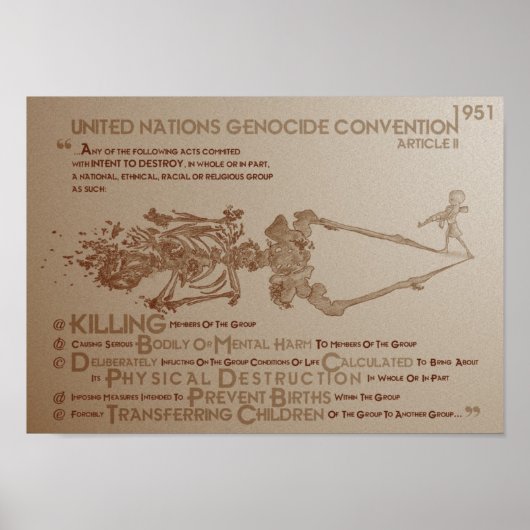 Verdrag betreffende de genocide van de Verenigde N Poster (Voorkant)