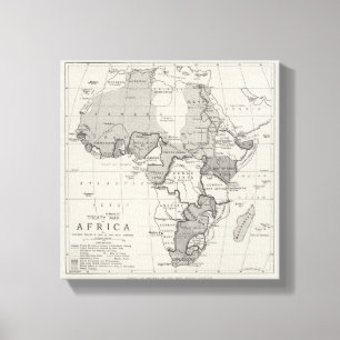 Verdrag Kaart van Afrika Canvas Afdruk